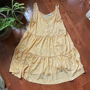 Flowy Yellow Flowered Dress